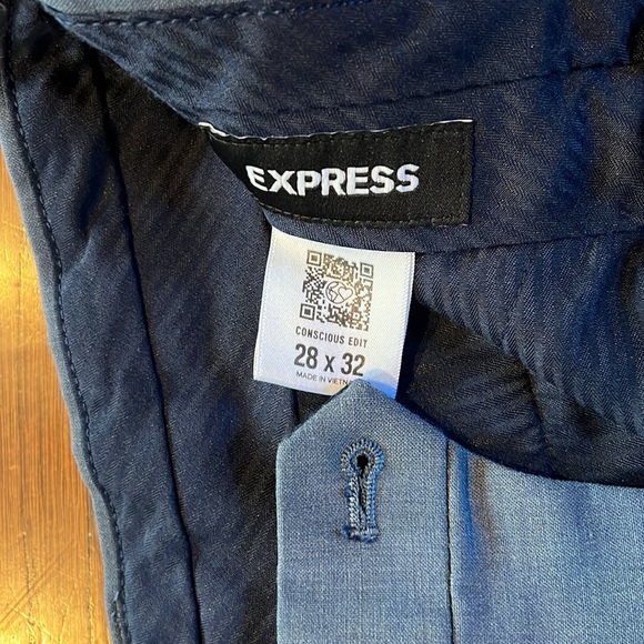 EXPRESS extra slim Dusty Blue modern tech SUIT - Picture 10 of 12